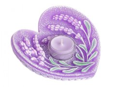 NOHEL GARDEN Svíčka LAVENDER HOLDER Lampion srdce zdobená d15x7,5cm