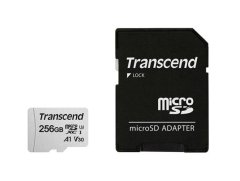 Transcend 256GB microSDXC 300S UHS-I U3 V30 A1 (Class 10) paměťová karta (s adaptérem), 95MB/s R, 40MB/s W