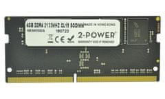 2-Power 4GB PC4-17000S 2133MHz DDR4 CL15 Non-ECC SoDIMM 1Rx8 ( 1,2V DOŽIVOTNÍ ZÁRUKA)