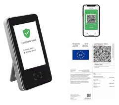 XtendLan samoobslužná čtečka QR kódů (Covid Green Pass, atd.), online ověření, WiFi a LAN, releový výstup