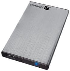 Connect IT externí box LITE pro HDD 2,5" SATA, USB 3.0 stříbrný