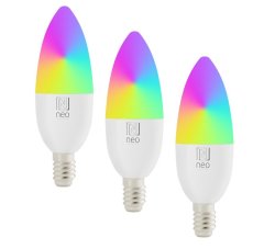 Immax NEO LITE SMART sada 3x žárovka LED E14 6W RGB+CCT, stmívatelná, Wi-Fi, Beacon, DO, TUYA