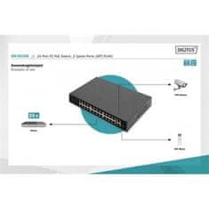 Digitus 24 Port 10/100 Mbps PoE 24x10/100Mbps PoE RJ45 Ports,1 xGE RJ45,1xSFP