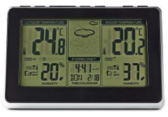 Nedis meteostanice WEST400B/ vnitřní a venkovní/ digitální/ bezdrátový senzoru počasí/ předpověď počasí/ čas/ LED/ budík