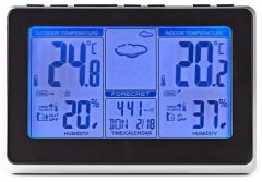 Nedis meteostanice WEST400B/ vnitřní a venkovní/ digitální/ bezdrátový senzoru počasí/ předpověď počasí/ čas/ LED/ budík