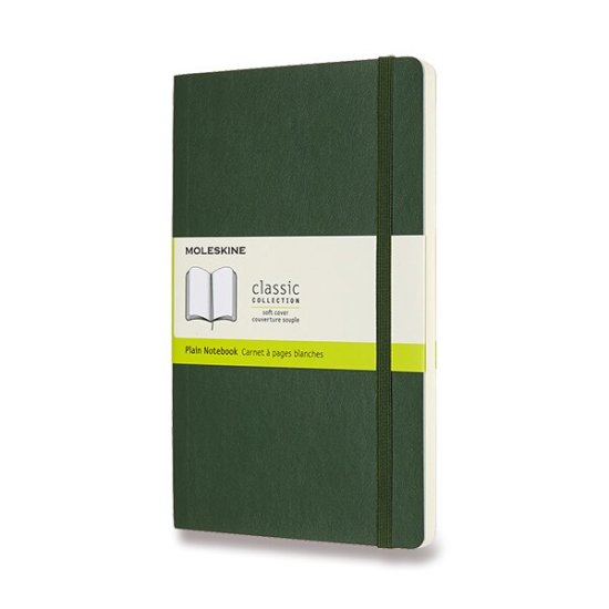 Zápisník Moleskine - měkké desky L, čistý, tm. zelený