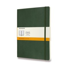 Zápisník Moleskine - měkké desky XL, linkovaný, tm. zelený