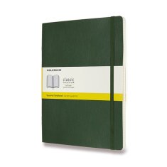 Zápisník Moleskine - měkké desky XL, čtverečkovaný, tm. zelený