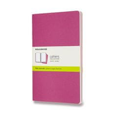 Moleskine Sešity Cahier L, čistý, 3 ks, tm. růžové