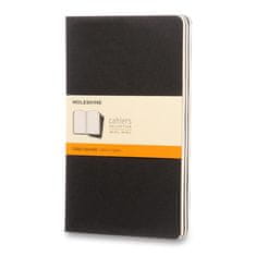 Moleskine Sešity Cahier L, linkovaný, 3 ks, černý