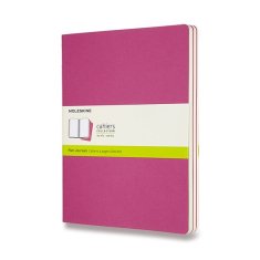 Sešity Moleskine Cahier XL, čistý, 3 ks, tm. růžové