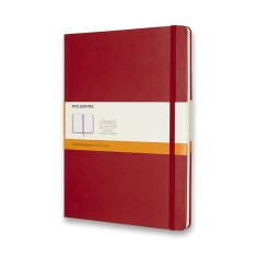 Zápisník Moleskine - tvrdé desky XL, linkovaný, červený