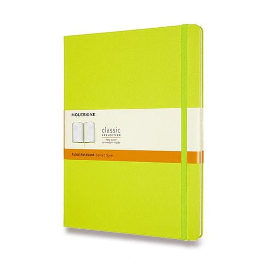 Zápisník Moleskine - tvrdé desky XL, linkovaný, limetka