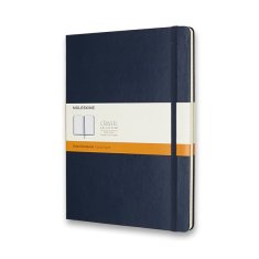 Zápisník Moleskine - tvrdé desky XL, linkovaný, modrý