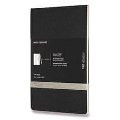 Poznámkový blok Moleskine Professional L, linkovaný, černý