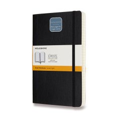 Zápisník Moleskine Expanded - měkké desky L, linkovaný, černý