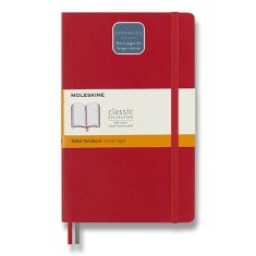 Zápisník Moleskine Expanded - měkké desky L, linkovaný, červený