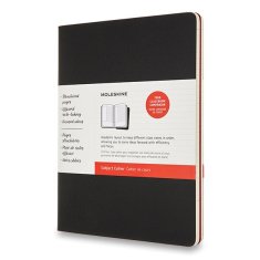 Sešity Moleskine Subject Cahier XL, čistý, 2 ks, černá/vínová