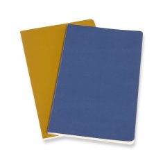 Sešity Moleskine Volant - měkké desky L, linkované, 2 ks, modrý/ žlutý