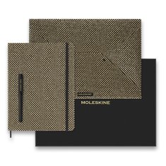 Sada Moleskine UNI Holiday Shine Gold - diář, plnicí pero XL, linkovaný, dárková sada