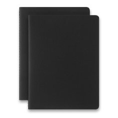 Sešity Moleskine Smart - měkké desky XL, čisté, 2 ks, černé