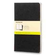 Moleskine Sešity Cahier L, čistý, 3 ks, černý