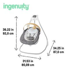 Ingenuity Houpačka pohupující hudební Parker 0m+, do 9kg