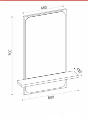 Kalune Design Nástěnné zrcadlo s poličkou Ekol 70x45 cm ořech