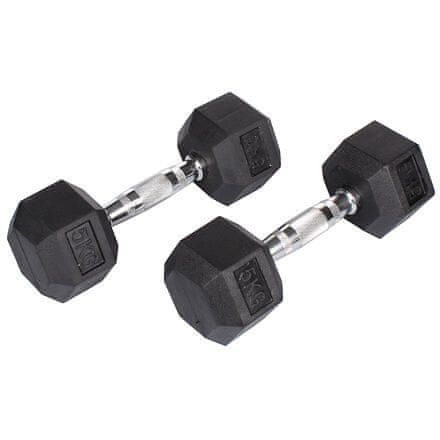 Hex Rubber Dumbbell činka 1 pár hmotnost 5 kg