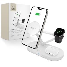 Tech-protect A41 3in1 nabíječka na mobil / Apple Watch / AirPods 15W, bíla