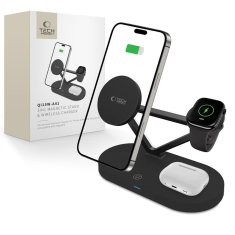 Tech-protect A41 3in1 nabíječka na mobil / Apple Watch / AirPods 15W, černá