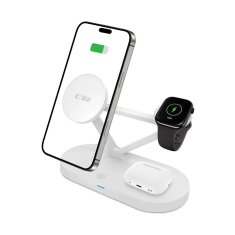 Tech-protect A41 3in1 nabíječka na mobil / Apple Watch / AirPods 15W, bíla