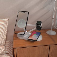 Tech-protect A41 3in1 nabíječka na mobil / Apple Watch / AirPods 15W, bíla