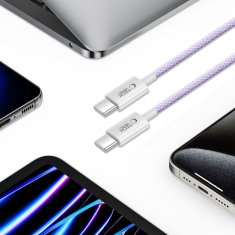 Tech-protect Ultraboost Lite kabel USB-C / USB-C PD 60W / 3A 1m, fialový