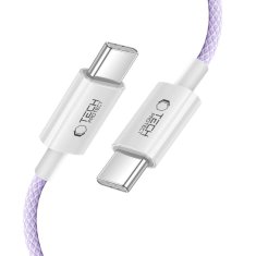 Tech-protect Ultraboost Lite kabel USB-C / USB-C PD 60W / 3A 1m, fialový