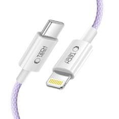 Tech-protect Ultraboost Lite kabel USB-C / Lightning PD 27W / 3A 1m, fialový