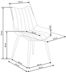 Halmar Moderní jídelní židle K388 šedá (1p=4szt)