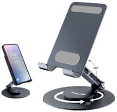 Genius G-Stand M100 přenosný stojan na telefon, otočný 360°, naklápěcí, hliníkový