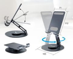 Genius G-Stand M100 přenosný stojan na telefon, otočný 360°, naklápěcí, hliníkový