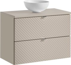 COMAD Závěsná skříňka Viva Cashmere s deskou a umyvadlem 80 cm kašmír