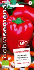 Dobrá semena BIO Paprika zeleninová - California Wonder, kvadratická červenái 0,3g