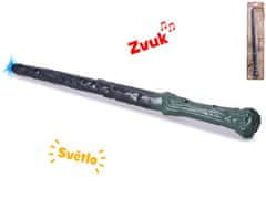 Hůlka kouzelnická 36 cm zelená na baterie se světlem a zvukem