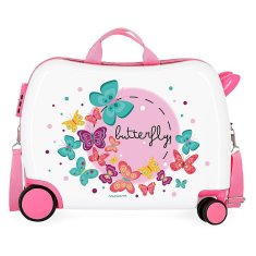 JOUMMABAGS Dětský kufřík na kolečkách MOVOM Motýlci MAXI ABS plast, 50x38x20 cm, objem 34 l