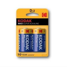 Kodak Baterie monočlánek D MAX alkalická 2 ks, blistr