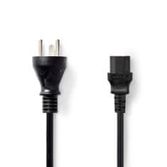 Nedis napájecí kabel zástrčka typ K (Dánsko) - IEC320-C13 černá, 2 m (CEGL11400BK20)