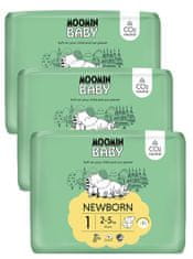 Moomin Baby měsíční balení eko plen 1 Newborn 2–5 kg, 75 ks