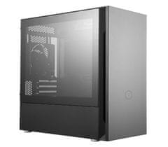 CoolerMaster case Silencio S400 Tempered glass, mATX, USB3.0, Card reader, čierna