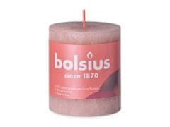 Bolsius Rustic Shine Válec 68x80mm Misty Pink, růžová svíčka