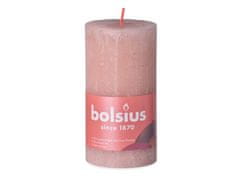 Bolsius Rustic Shine Válec 68x130mm Misty Pink, růžová svíčka