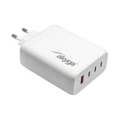 Akyga Nabíječka univerzální USB-A + 3x USB-C PD 5-28V / max. 5A 140W Quick Charge 3.0 GaN, bílá